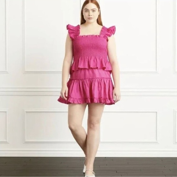 Hill House 100% Linen The Paz Skirt, Begoniaville Pink, Valentine’s Day Ruffle - Picture 5 of 10